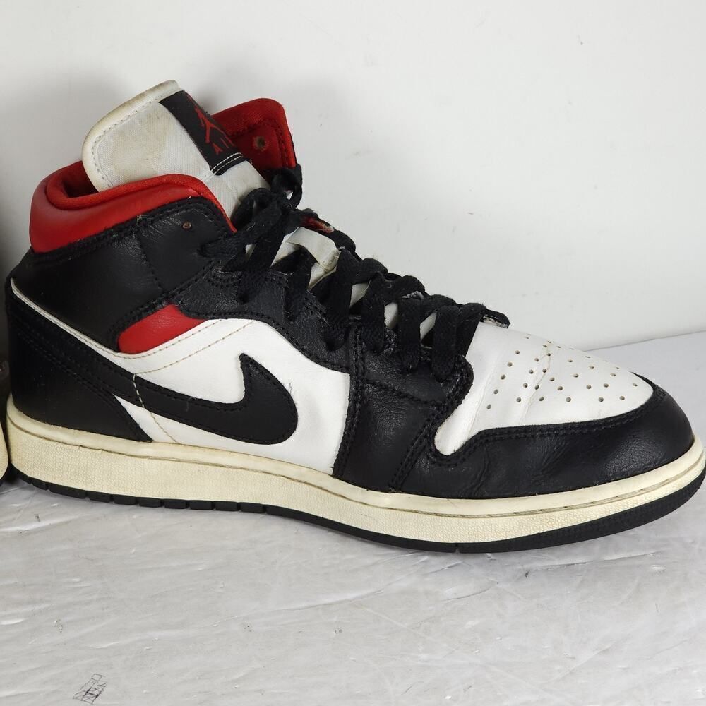 Nike Women’s Jordan 1 US9,5 Black Sail Gym Red Mid Top Sneakers Shoes BQ6472-061 - Picture 6 of 16